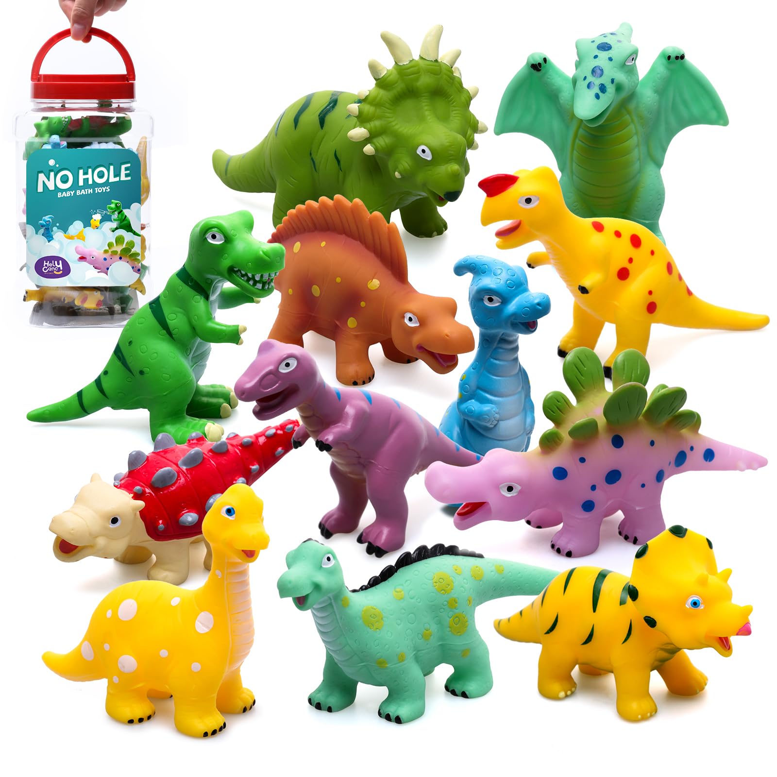 Hely Cancy No Hole Baby Dinosaur Bath Toys